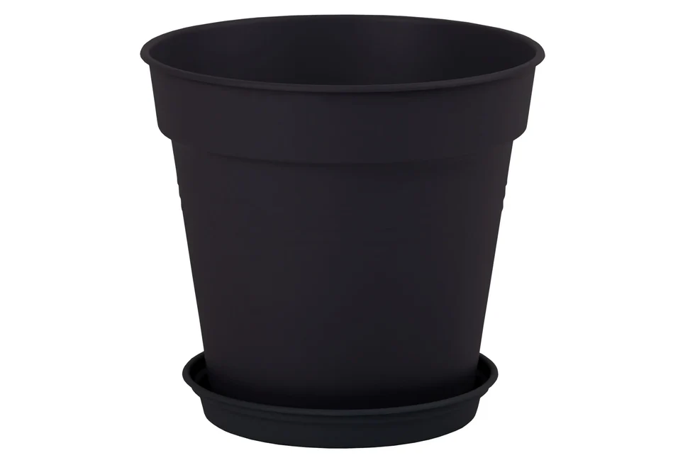 Mintra Round Pot  (13cm Pot Pack of 4, Black)